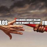 Pass baton | FROLLO; RELIGIOUS DISNEY VILLAIN WITH HIGHEST KILL COUNT; BELOS | image tagged in pass baton,the owl house,the hunchback of notre dame,disney | made w/ Imgflip meme maker