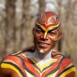 african ochre face paint camouflage