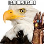 boid | I AM INEVITABLE | image tagged in boid,eagle,thanos | made w/ Imgflip meme maker