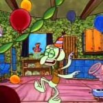 Squidward Partying meme