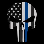 Thin Blue Line Punisher Skull