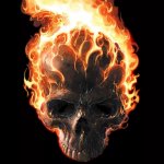 flaming skull