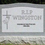 Work headstone | R.I.P
WINGSTON; FOR KNOCK THE F*CK OUT.
1982-2022 | image tagged in work headstone | made w/ Imgflip meme maker