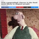Wallace finds some shocking news... | image tagged in surprised wallace,wallace and gromit | made w/ Imgflip meme maker