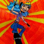 Skateboard girl drawing (a character my friend created) meme