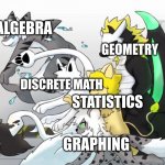 changed human chase | ALGEBRA; GEOMETRY; DISCRETE MATH; STATISTICS; ME AND MY CALCULATOR; CALCULUS; GRAPHING | image tagged in changed human chase | made w/ Imgflip meme maker