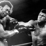 George Foreman getting punched by Muhammad Ali