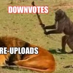 Bad idea | DOWNVOTES; RE-UPLOADS | image tagged in bad idea | made w/ Imgflip meme maker