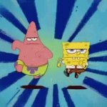 Spongebob and Patrick running at you GIF Template