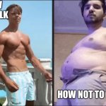 Bulking meme How to bulk | HOW TO BULK; HOW NOT TO BULK | image tagged in simon denver,bulking,fat,obesity,gym memes,fat gainer | made w/ Imgflip meme maker