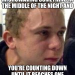the intense fear is unbearable at times isn't it? | WHEN YOU'RE MICROWAVING SOMETHING IN THE MIDDLE OF THE NIGHT AND YOU'RE COUNTING DOWN UNTIL IT REACHES ONE SO AS NOT TO MAKE ANY NOISE | image tagged in neck vein guy,memes,relatable | made w/ Imgflip meme maker