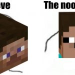 The noob | Steve; The noob Steve | image tagged in dumb wojak,funny,the cooler daniel,minecraft,noob,minecraft steve | made w/ Imgflip meme maker