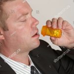 Man take pill
