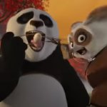 Frame of Master Shifu stealing Po's dumpling meme