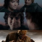 Sam carrys Frodo