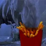T-Rex Eats Fries GIF Template