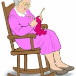 knitting grandma clipart