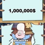 ukraine | 1,000,000$; gas prices | image tagged in gideon is here | made w/ Imgflip meme maker