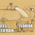 water | STATES THAT NEED RAIN; FLORIDA | image tagged in water hose/faucet meme | made w/ Imgflip meme maker