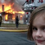 Girl with burning house