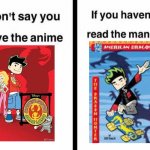 American Dragon Anime vs Manga | image tagged in american dragon,jake long,disney channel,2000s,don't say you love the anime if you haven't read the manga templ | made w/ Imgflip meme maker