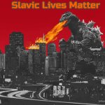 Godzilla's Cookout | Slavic Lives Matter | image tagged in gifs,slavic,slm,godzilla | made w/ Imgflip video-to-gif maker