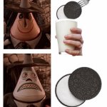 The correct way to eat Oreos is to stick them on a fork and hold them under the milk til there’s no bubbles | image tagged in mayor nightmare before christmas two face comparison | made w/ Imgflip meme maker