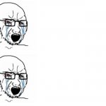 Double crying wojak template