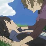 anime kissing guys GIF Template