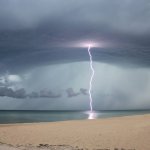 lightning bolt into ocean