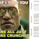 What If I Told You... we are all just letters crunched | WHAT IF I TOLD YOU; WE ARE ALL JUST LETTERS CRUNCHED | image tagged in what if i told you | made w/ Imgflip meme maker