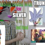 Friendship ended with X, now Y is my best friend | TRUNKS SILVER | image tagged in friendship ended with x now y is my best friend,sonic the hedgehog,teamfourstar,dbz,death battle | made w/ Imgflip meme maker