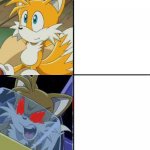 Tails calm then angry meme