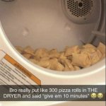 Pizza roll dryer