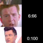 Rick Astley Becoming Confused | pov: the time is... 18:00; 13:00; 12:60; 24:01; 6:66; 0:100; 22:2222; 1660:3457; 326456516454:65236547325; -0:01 | image tagged in rick astley becoming confused | made w/ Imgflip meme maker