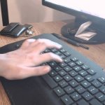 One hand typing JPP