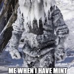 ice man | ME WHEN I HAVE MINT GUM THEN DRINK WATER | image tagged in ice man | made w/ Imgflip meme maker
