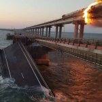 Crimean bridge on fire