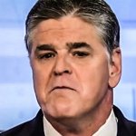 Sean Hannity frowning at accidental brush with reality