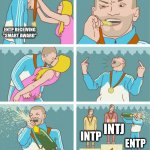 ENTP's "Extroverted Genius" | ENTP RECEIVING "SMART AWARD" INTP INTJ ENTP | image tagged in 3rd place celebration,mbti,myers briggs,entp,intj,intp | made w/ Imgflip meme maker