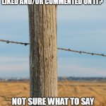 Post | MY UNCLE MADE A POST NOT VERY LONG AGO AND ASKED HIS FRIENDS IF THEY LIKED AND/OR COMMENTED ON IT? NOT SURE WHAT TO SAY ABOUT JUST A WOODEN POST | image tagged in post | made w/ Imgflip meme maker