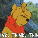 pooh bear think think think meme
