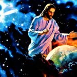 Jesus watches the Earth