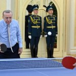 Erdogan playing table tennis