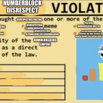 No numberblocks disrespecting violation