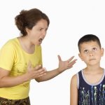 mom shouting to child