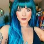 sexy blue haired girl