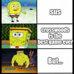 just random | people when they get a baby son be like; sus; crosswoods is the best game ever; But... ITS NOT | image tagged in spongebob tier comic | made w/ Imgflip meme maker