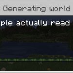 Minecraft do people actually read these