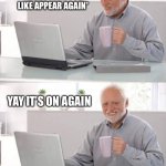 Old man smile meme | *U SEE THE YT SHORT THAT YOU LIKE APPEAR AGAIN*; YAY IT’S ON AGAIN | image tagged in old man smile meme | made w/ Imgflip meme maker